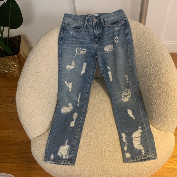 Relaxed Straight Zara Destructed Jeans - Picture 1 of 3